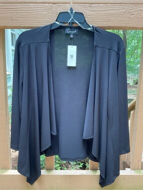 NWT Connected Apparel Black Open Front Cardigan